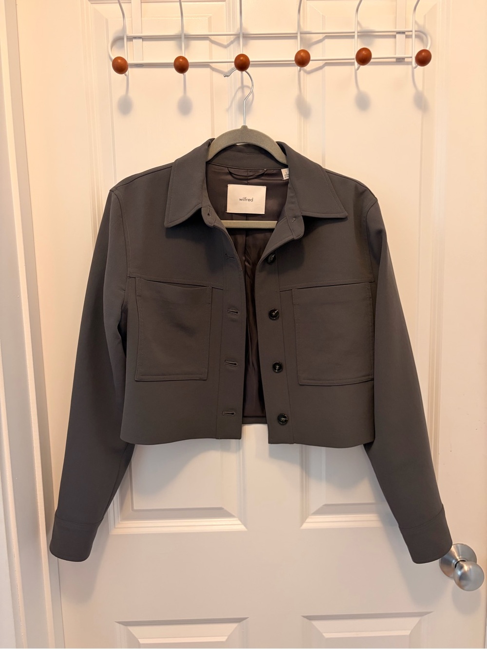 Aritzia Wilfred Charcoal Cropped Jacket - Size S